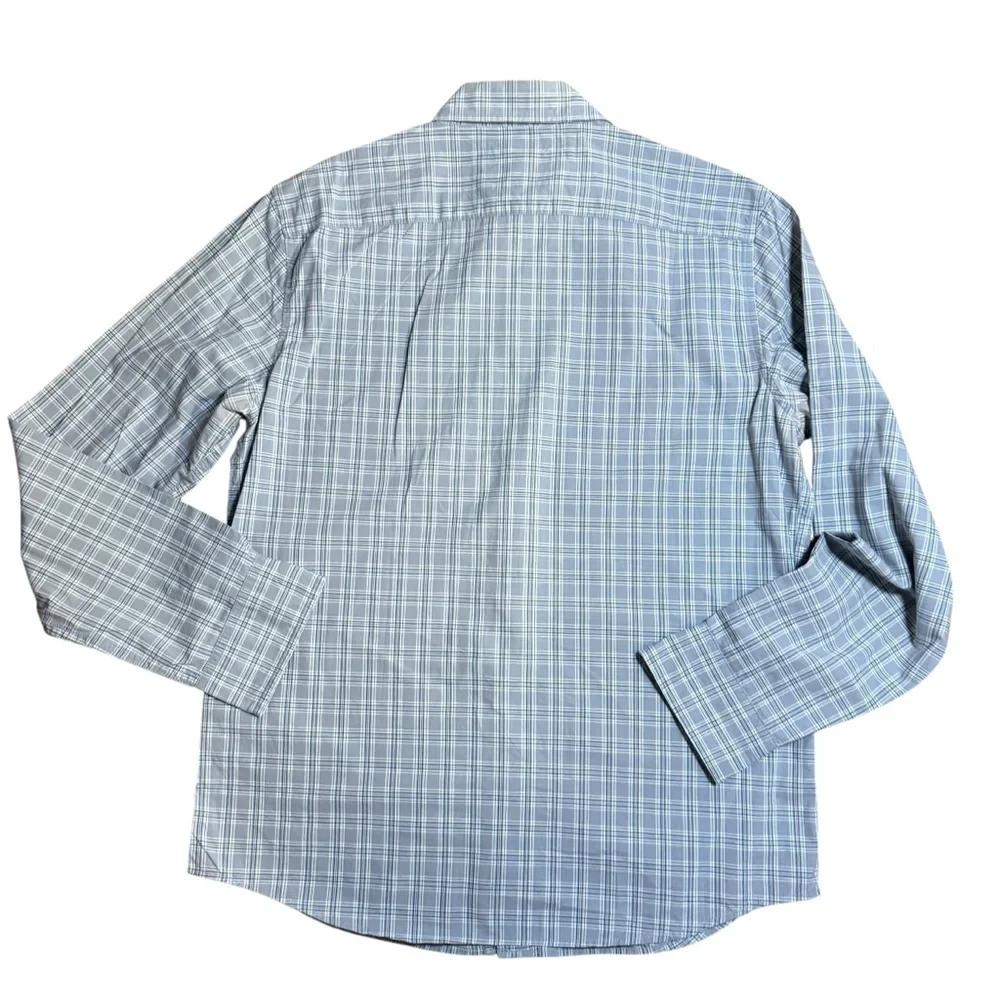 Banana Republic Men’s Gray Plaid Untucked Fit Long Sleeve Button Down Shirt -M